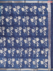 Dark Blue Chanderi Silk Cotton Saree