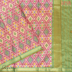 Parakeet Green Soft Patola Semi Silk Dress Material