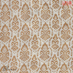 Beige & Buff Orange Linen Tissue Embroidery Saree