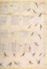 Yellow Beige Organza Saree