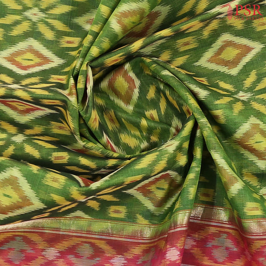 Sap Green Patola Silk Cotton Saree