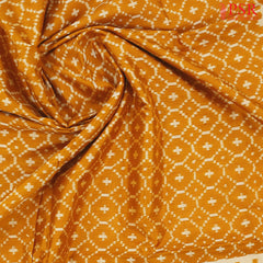 Dark Mustard Orange Pochampally Silk Ikat Saree