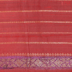 Red & Orange Banaras Jute Silk Saree