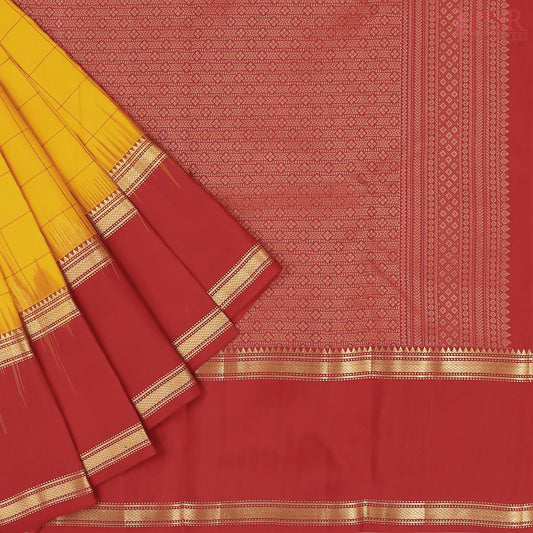 Mustard Yellow Fancy Kanchipuram Silk Saree