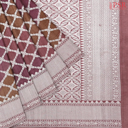 Dusty Rose Georgette Silk Saree