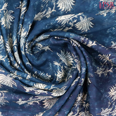 Dark Blue Chanderi Silk Cotton Saree