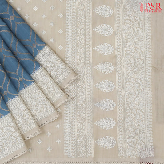 Cerulean Blue Munga Silk Saree