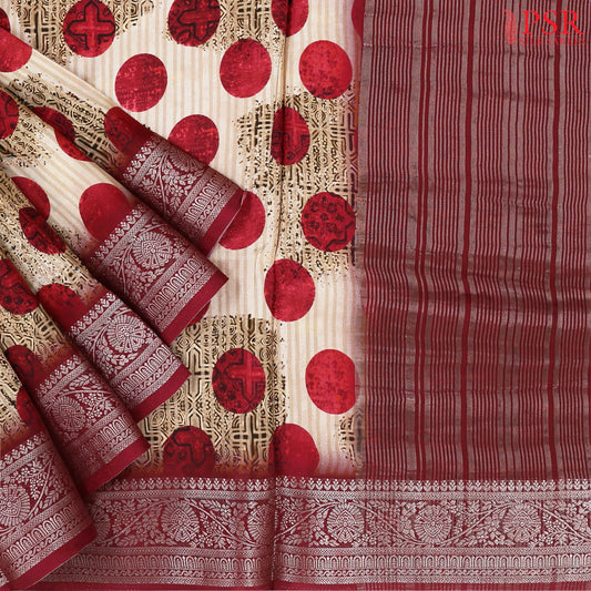 Sepia Beige Modal Silk Saree