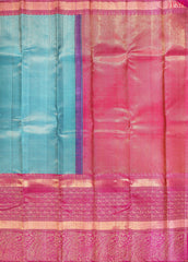 Cerulean Blue Kanchipuram Jacquard Silk Saree