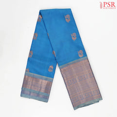 Olympic Blue Kanchipuram Silk Saree