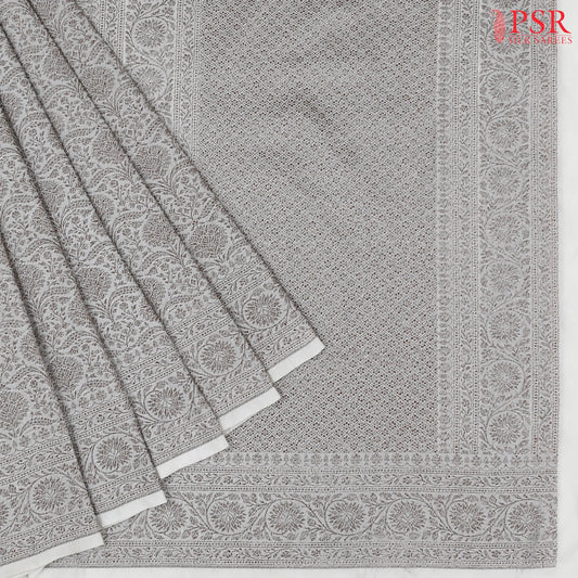 Winter White Summer Silk Saree