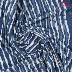 Prussian Blue Hacoba Embroidery Running Material