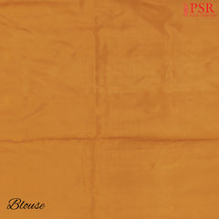 Dark Mustard Orange Pochampally Silk Ikat Saree