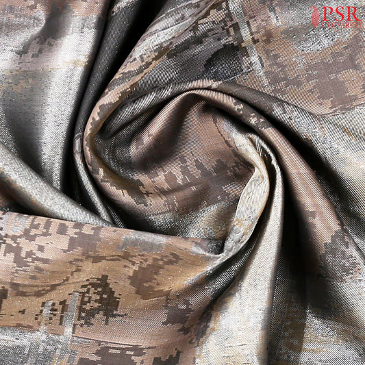 Matte Taupe Kanchipuram Tissue Silk Saree