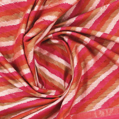 Pink & Orange Pochampally Jute Silk Saree
