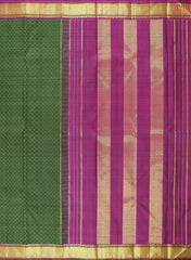 Dark Moss Green Kanchipuram Silk Saree