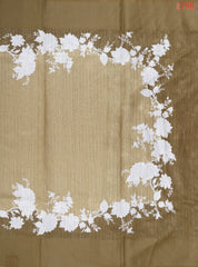 Light Khaki Semi Tussar Saree