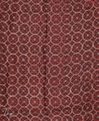 Dark Red Maheshwari Silk Cotton Dress Material