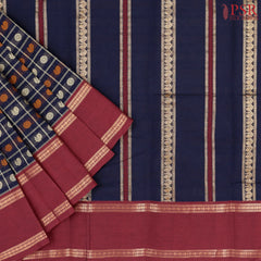 Dark Blue Kalakshetra Kovai Cotton Saree