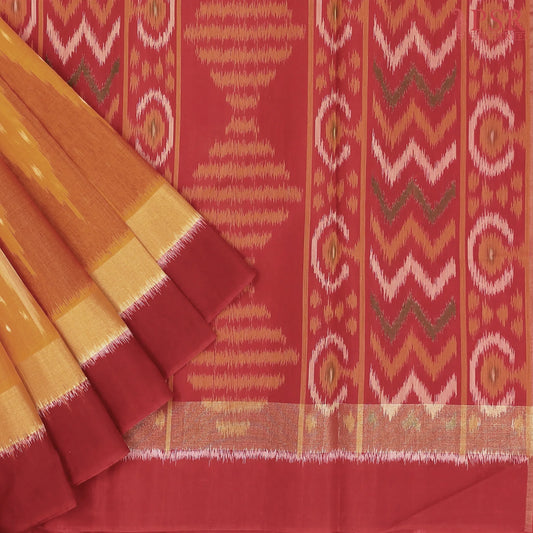 Amber Yellow Patola Silk Cotton Saree