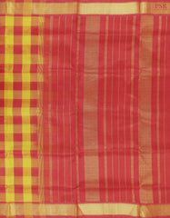 Yellow & Red Cotton Silk Saree