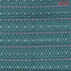 Teal Green Semi Tassar Ikkat Print Running Material