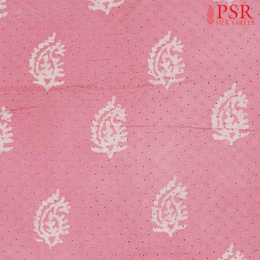 Light Pink Hacoba Embroidery Running Material