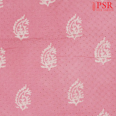 Light Pink Hacoba Embroidery Running Material