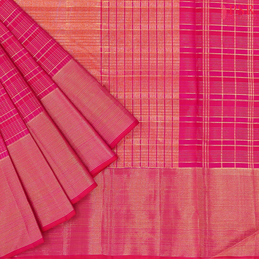 Magenta & Red Kanchipuram Silk Saree