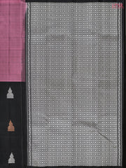 Dark Onion Pink & Black Kanchipuram Half & Half Silk Saree
