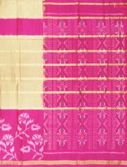 Tussar Beige Pochampally Soft Silk Saree