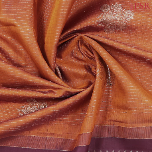Burnt Orange Kanchipuram Silk Saree