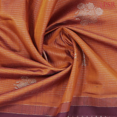 Burnt Orange Kanchipuram Silk Saree