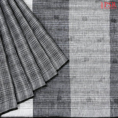 Dark Grey Linen Saree