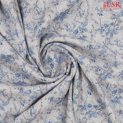 Pale Pink Linen Print Running Material