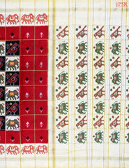 Red Pochampally Silk Ikkat Saree