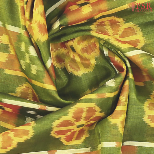 Citrus Green Patola Silk Cotton Saree