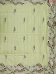 Pastel Citrus Olive Kosa Embroidery Saree