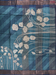 Teal Blue Kadhi Tussar Silk Saree