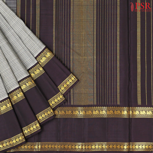 Grey Kanchipuram Silk Saree