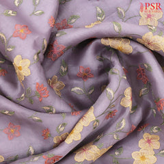 Light Wisteria Organza Embroidery Saree