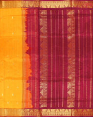 Marigold Yellow Cotton Silk Saree