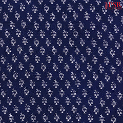 Navy Blue Cotton Print Running Material