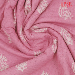 Light Pink Hacoba Embroidery Running Material