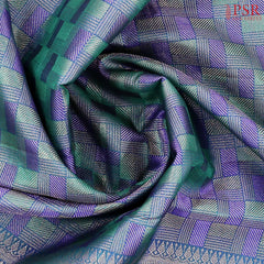 Peacock Teal Kanchipuram Jacquard Silk Saree