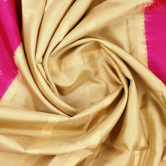 Tussar Beige Pochampally Soft Silk Saree