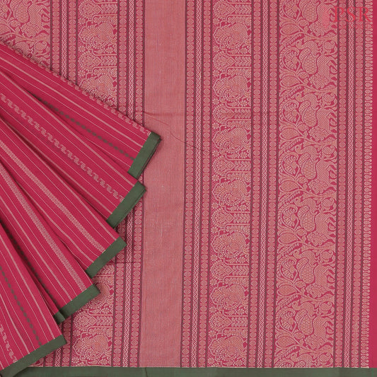 Cerise Pink Kalakshetra Kovai Cotton Saree