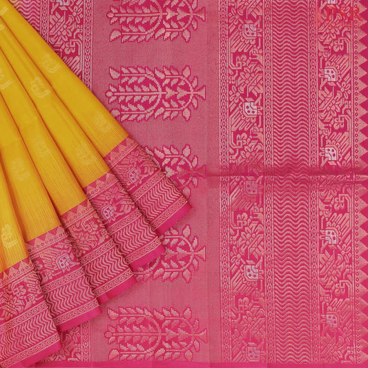 Mustard Yellow Soft Silk Saree