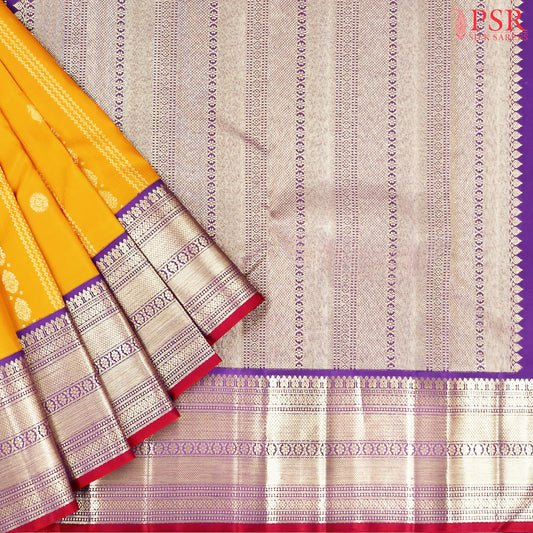 Mustard Yellow Kanchipuram Silk Saree