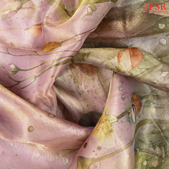 Olives And Purple Tissue Organza Silk Saree